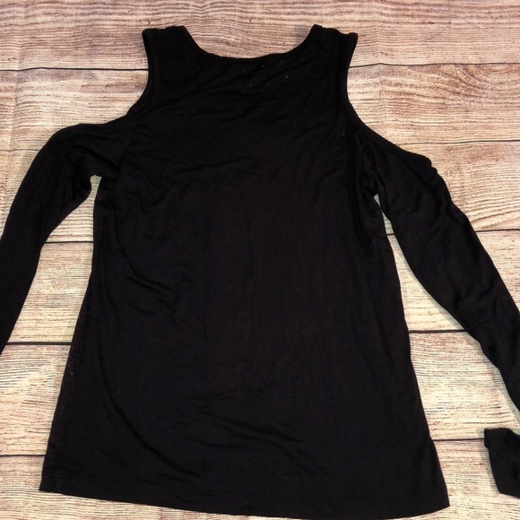 ACID Washed Messy Hair Long Sleeve Shoulder Tee - Picture 3 of 3